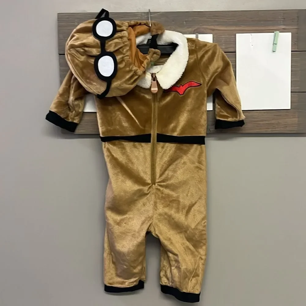 Fuzzys Red Baron Two Piece Set Infant Costume Zipper Hook and Loop 12-18 Months